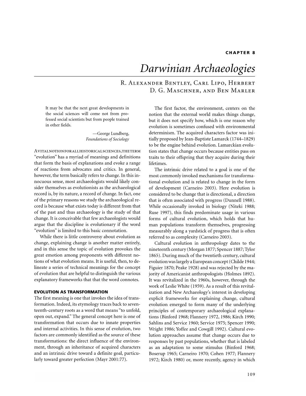 Darwinian Archaeologies R