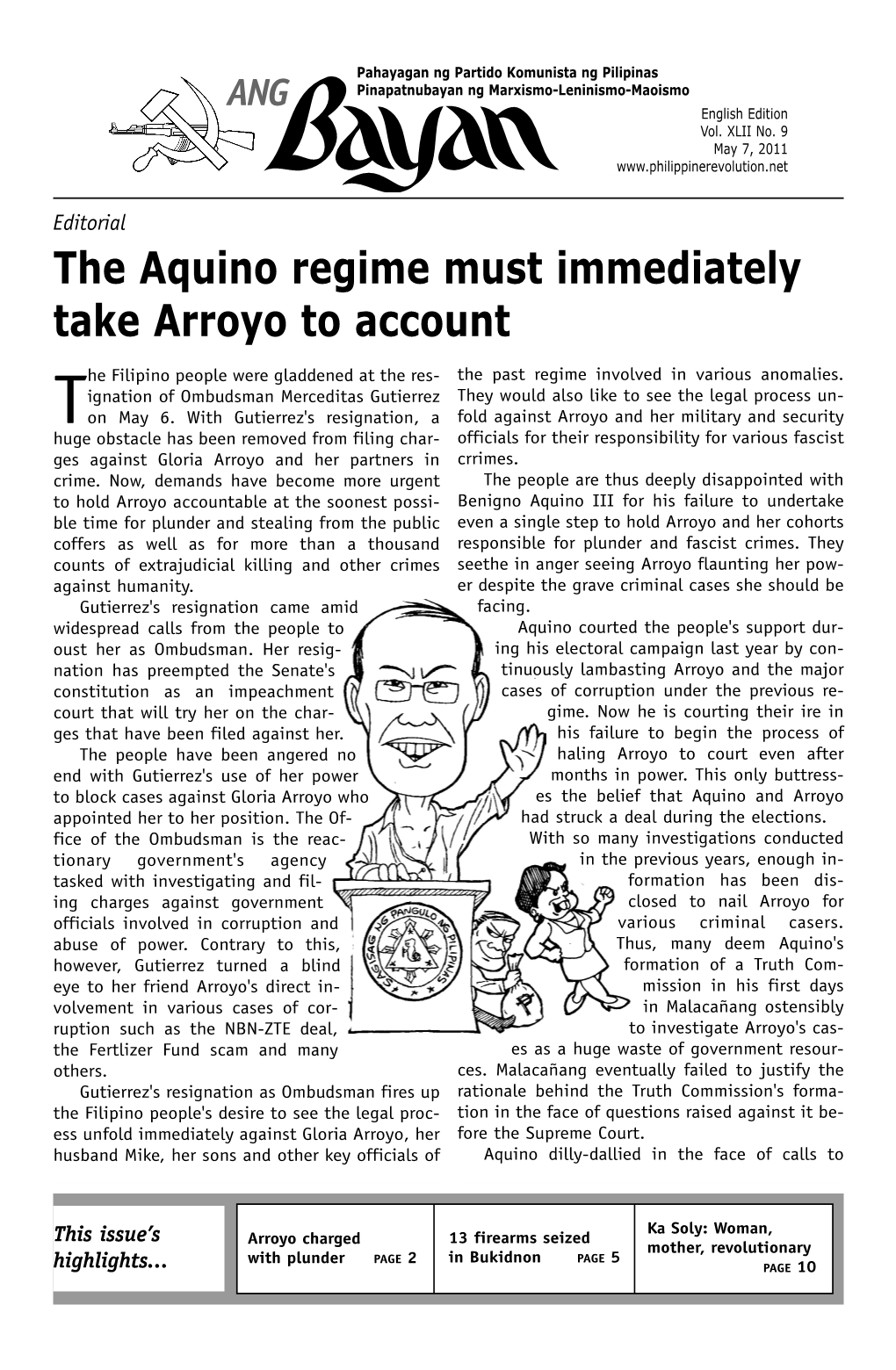 The Aquino Regime Must Immediately Take Arroyo to Account