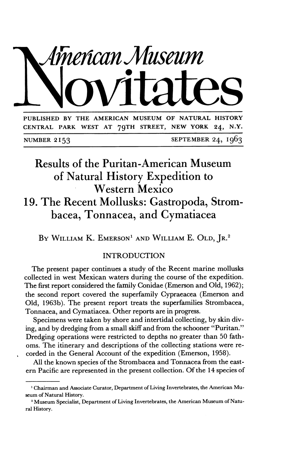 Results of the Puritan-American Museum of Natural History Expedition to Western Mexico 19