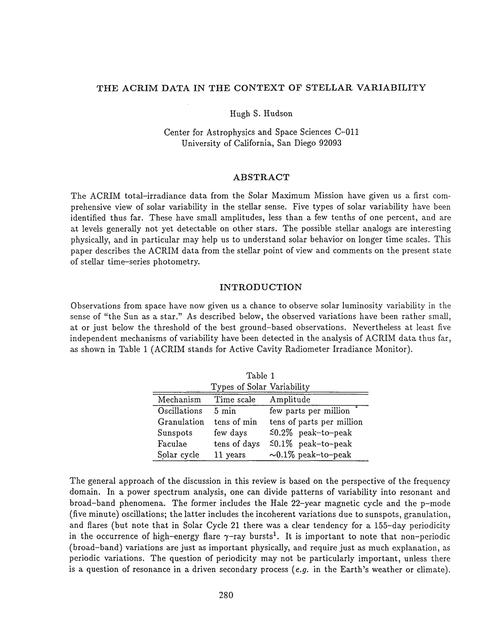 The Acrim Data in the Context of Stellar Variability