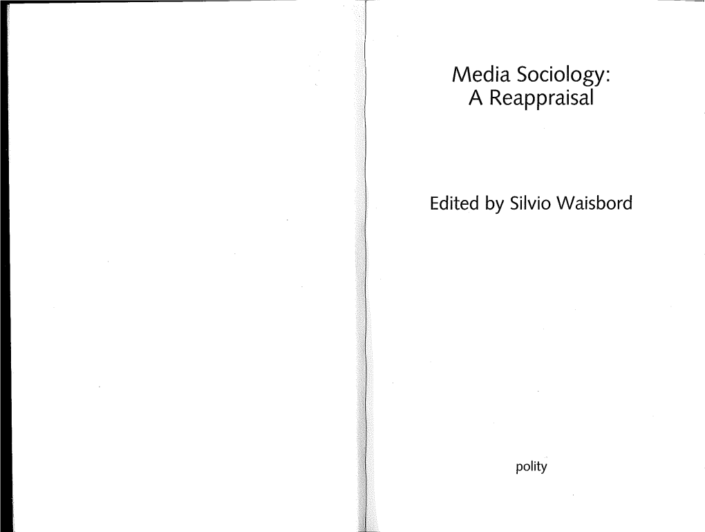 Media Sociology: a Reappraisal