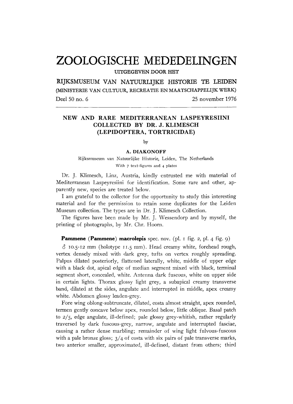 Zoologische Mededelingen Uitgegeven Door Het