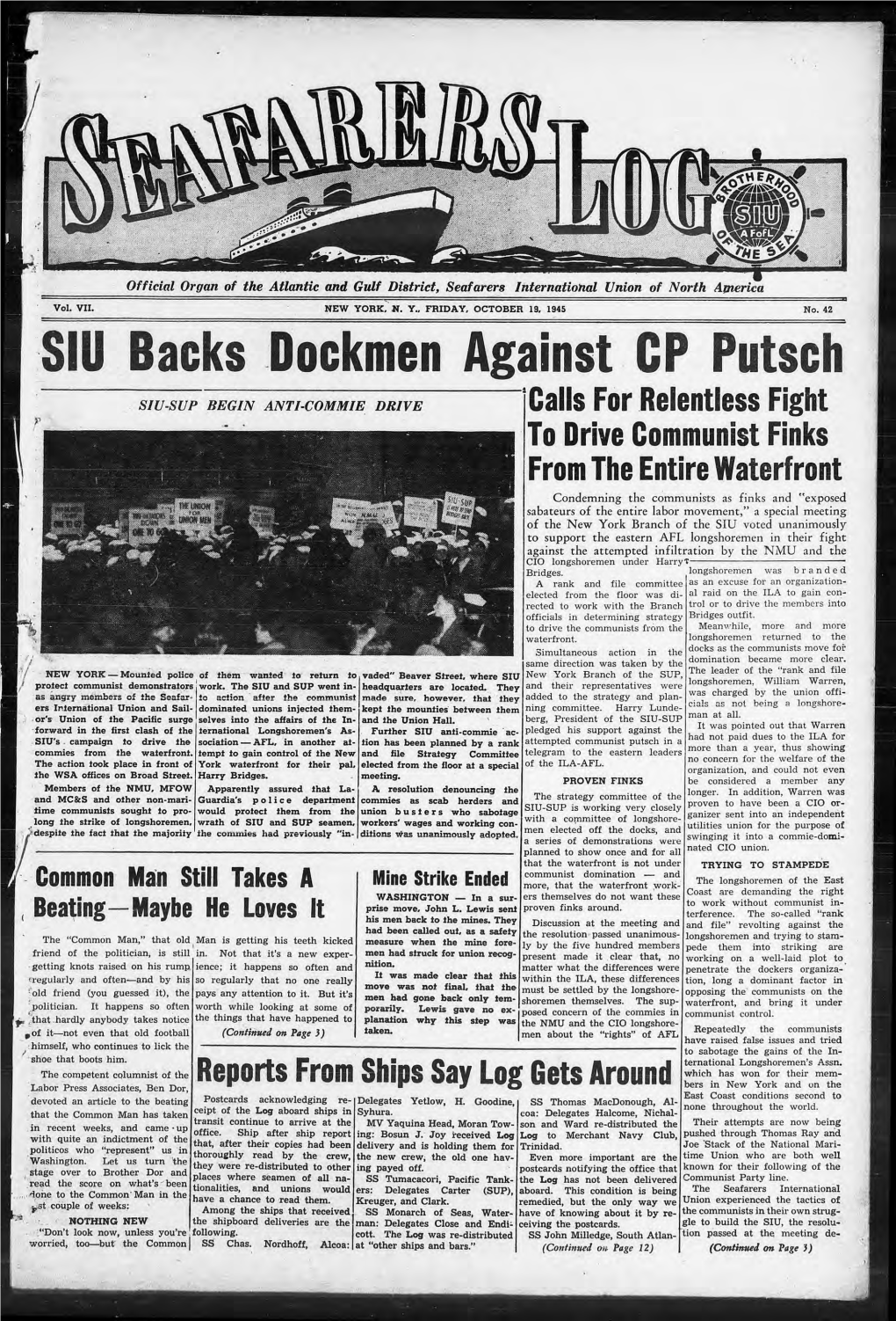 Slu Backs Dockmen Against CP Putsch
