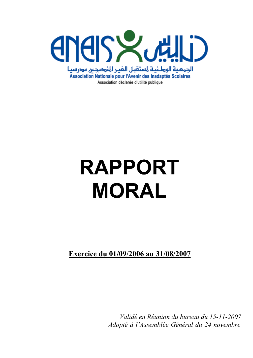 Télecharger Le Rapport Moral Exercice 2006/2007