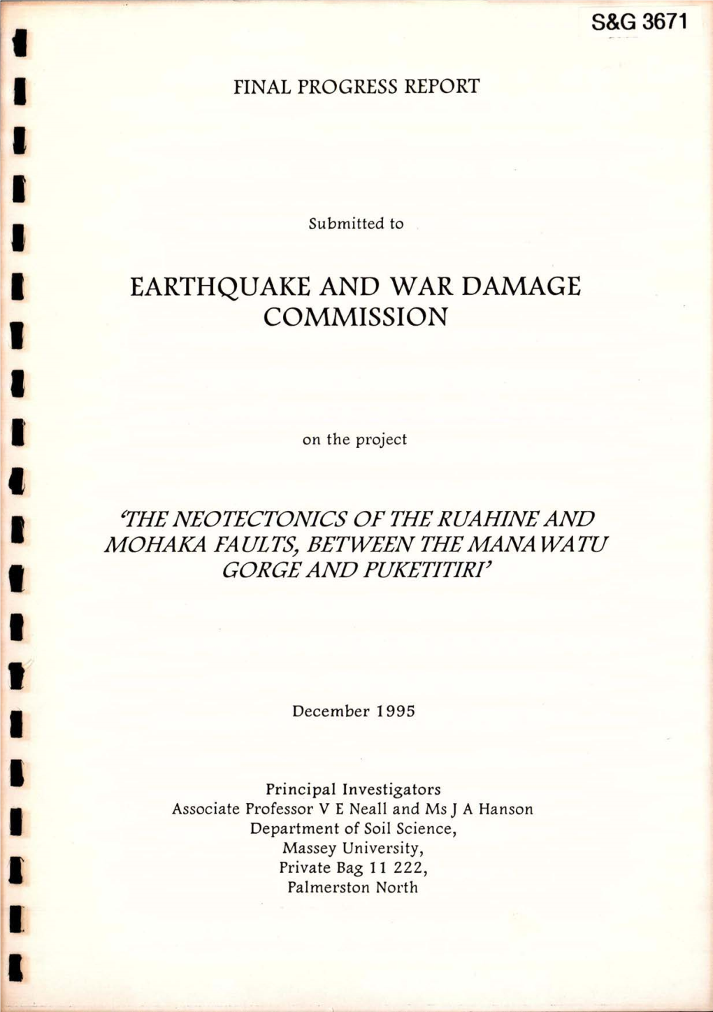 3671-The Neotectonics of the Ruahine and Mohaka Faults, Between The