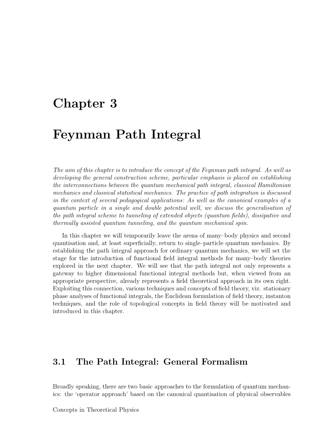 Chapter 3 Feynman Path Integral