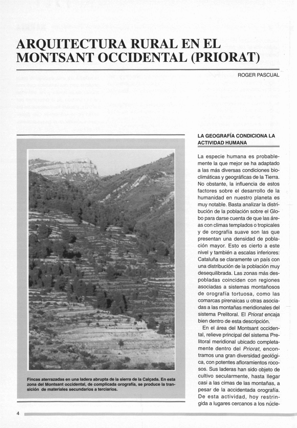 Arquitectura Rural En El Montsant Occidental (Priorat)