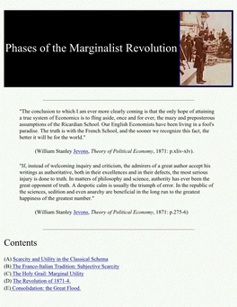Phases of the Marginalist Revolution