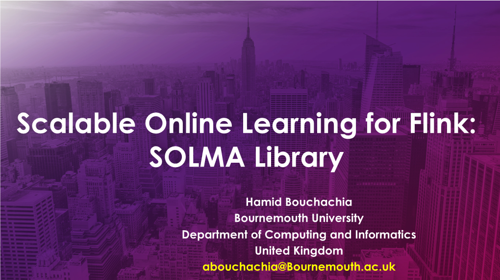 Scalable Online Learning for Flink: SOLMA Library