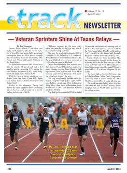 — Veteran Sprinters Shine at Texas Relays —