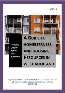 A Guide to Homelessness and Housing Resources in West Auckland