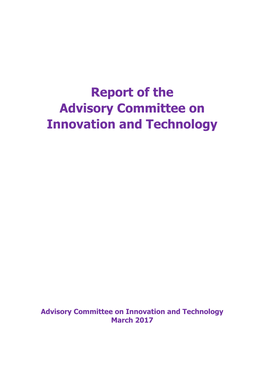 Report of the Advisory Committee on Innovation and Technology