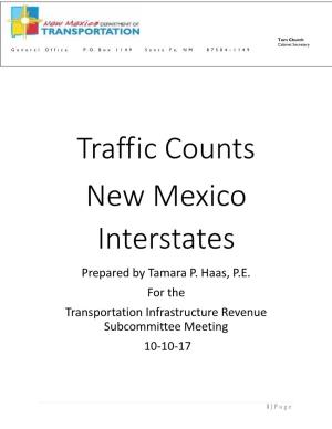 Traffic Counts New Mexico Interstates Prepared by Tamara P