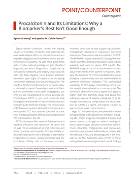 Procalcitonin and Its Limitations: Why a Biomarker's Best Isn't Good Enough