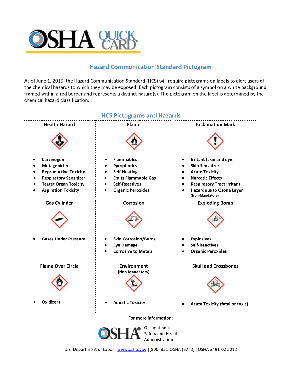 Hazard Communication Standard Pictogram