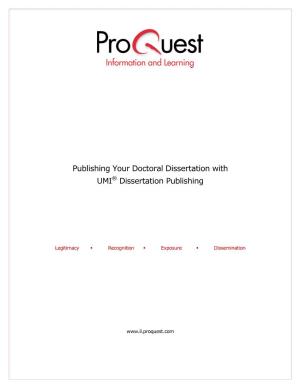 Dissertation with UMI® Dissertation Publishing