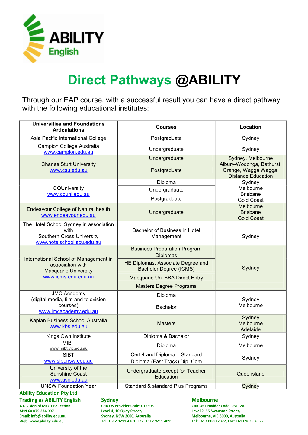 Direct Pathways @ABILITY