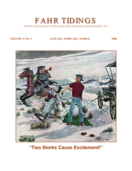Fahr Tidingstidings Official Publication of the Foundation Appaloosa Horse Registry, Inc