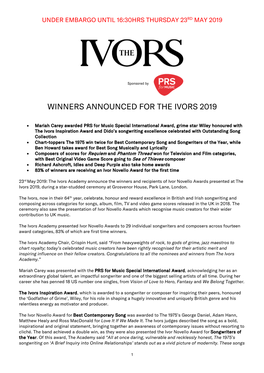 The Ivors 2019