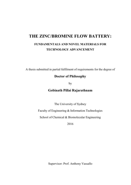 The Zinc/Bromine Flow Battery