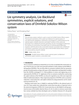 Lie Symmetry Analysis, Lie-Bäcklund Symmetries, Explicit Solutions, and Conservation Laws of Drinfeld-Sokolov-Wilson System