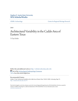 Architectural Variability in the Caddo Area of Eastern Texas T