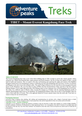 Mount Everest Kangshung Face Trek