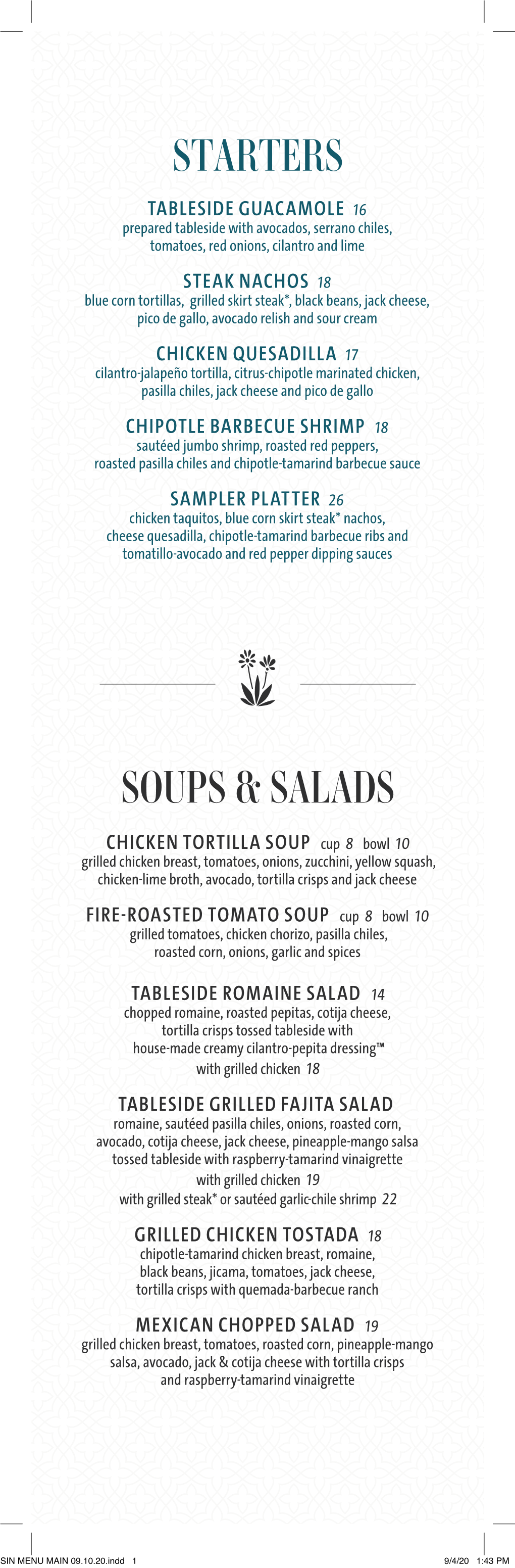 Starters Soups & Salads