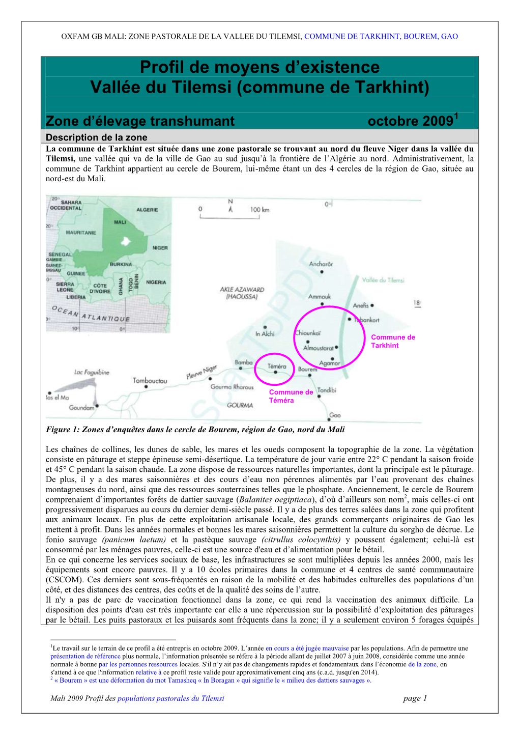 Guidance Notes for Preparing Livelihood Zone Profiles