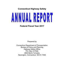 Connecticut Highway Safety Federal Fiscal Year 2017