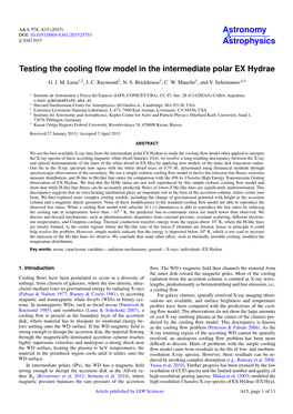 Testing the Cooling Flow Model in the Intermediate Polar EX Hydrae