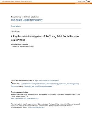 A Psychometric Investigation of the Young Adult Social Behavior Scale (YASB)