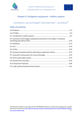 Chapter 9. Fertigation Equipment – Soilless Systems