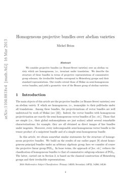 Homogeneous Projective Bundles Over Abelian Varieties (Long Version), Arxiv:1104.0818V3