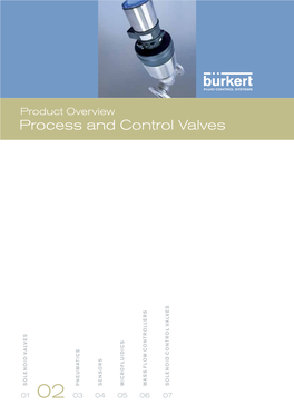 Process and Control Valves SOLENOID VALVES PNEUMATICS SENSORS MICROFLUIDICS MASS FLOW CONTROLLERS VALVES CONTROL SOLENOID 01 02 03 04 05 06 07 Introduction 3