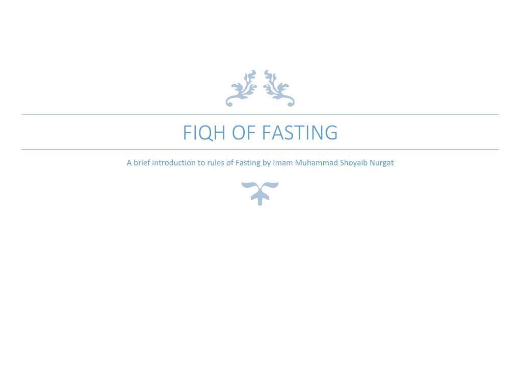 Fiqh of Fasting