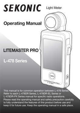 Operating Manual LITEMASTER PRO L-478 Series