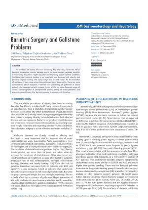 Bariatric Surgery and Gallstone Problems