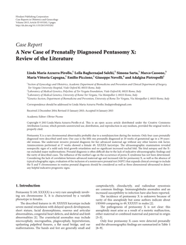 A New Case of Prenatally Diagnosed Pentasomy X: Review of the Literature