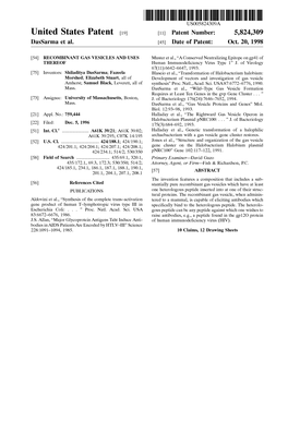 United States Patent (19) 11 Patent Number: 5,824,309 Dassarma Et Al
