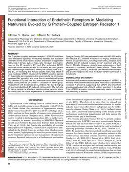 Functional Interaction of Endothelin Receptors in Mediating Natriuresis Evoked by G Protein–Coupled Estrogen Receptor 1