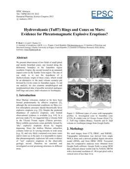 Hydrovolcanic (Tuff?) Rings and Cones on Mars: Evidence for Phreatomagmatic Explosive Eruptions?