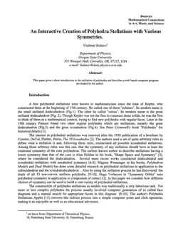 An Interactive Creation of Polyhedra Stellations with Various Symmetries