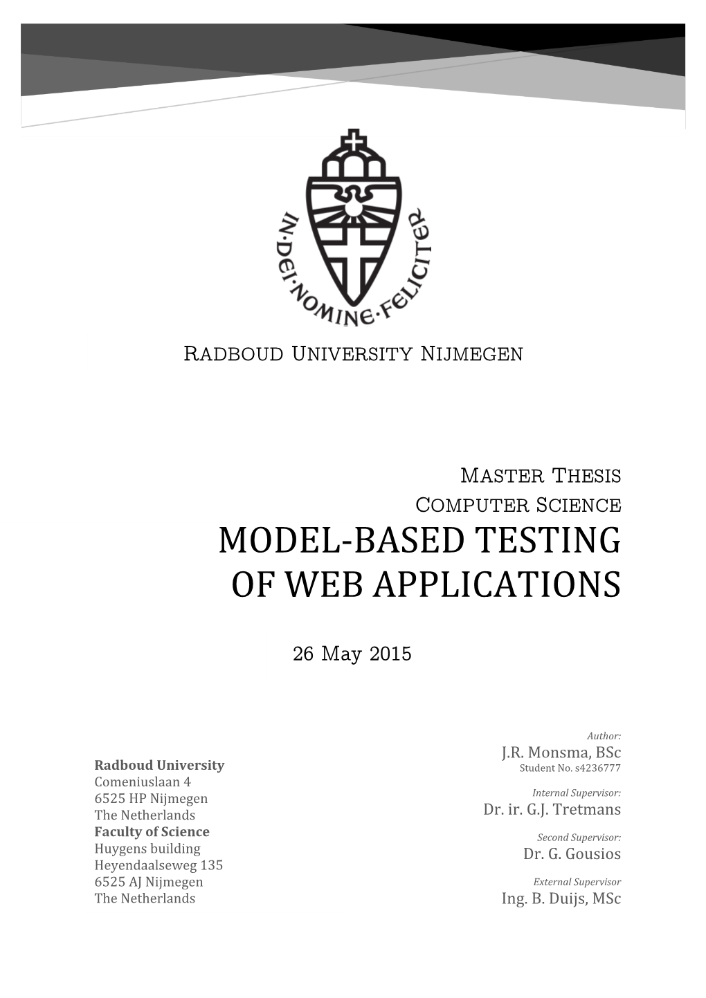 Model-Based Testing of Web Applications