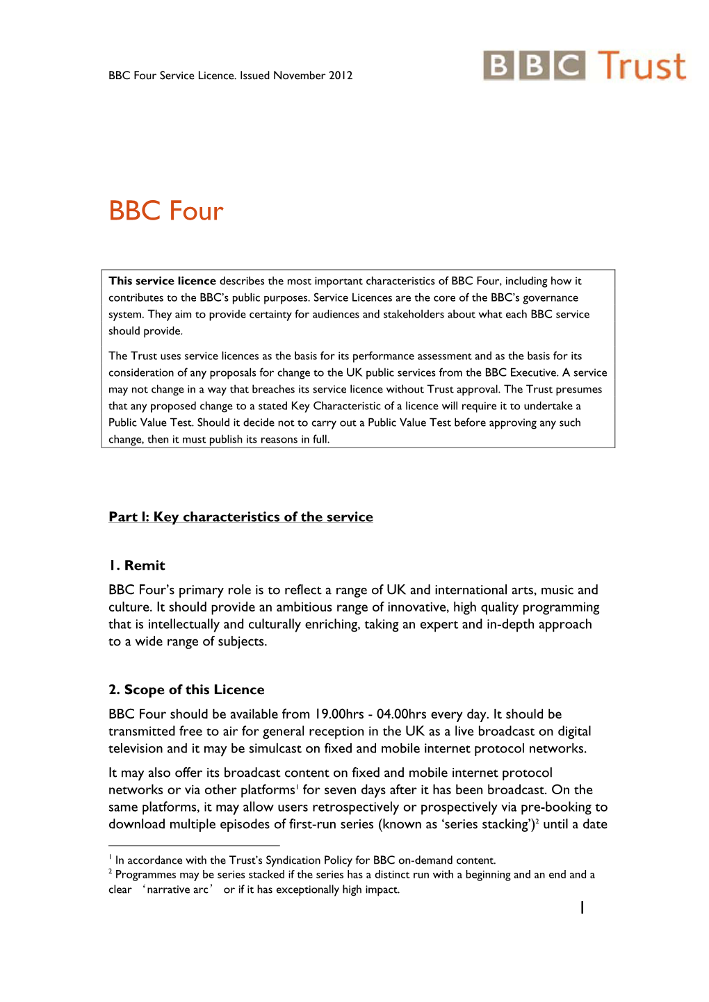 BBC Four Service Licence