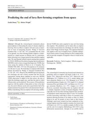 Predicting the End of Lava Flow-Forming Eruptions from Space