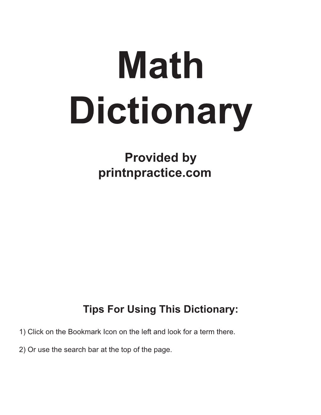 Math Dictionary