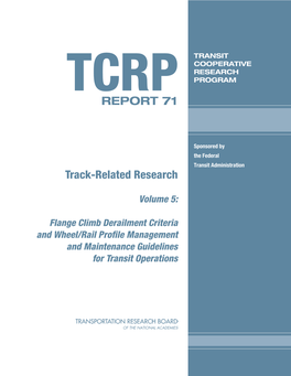 TCRP Report 71 –Track-Related Research, Volume 5