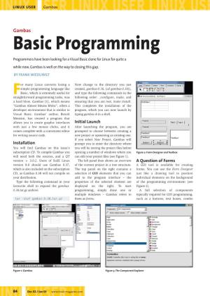 Basic Programming Programmers Have Been Looking for a Visual Basic Clone for Linux for Quite a While Now
