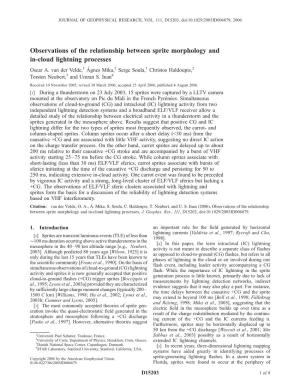 Observations of the Relationship Between Sprite Morphology and Incloud Lightning Processes